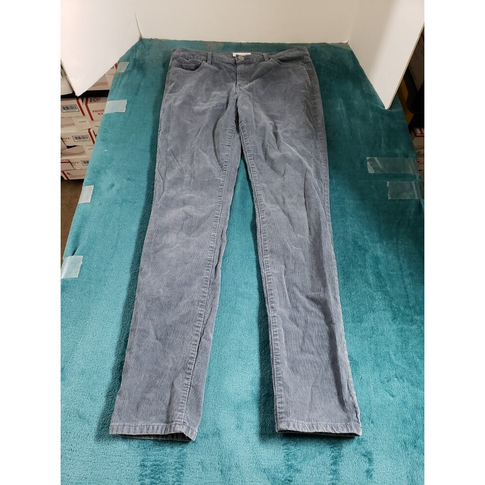 Loft Jeans Size 8 Womens Gray Corduroy Pants Mid Rise Ladies Modern Skinny